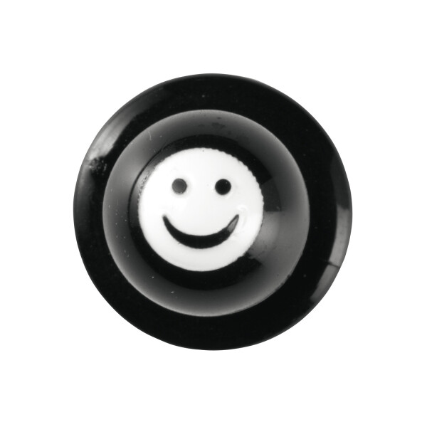 1 Pack = 12 Knoepfe Modell 02/570 Smiley/schw.