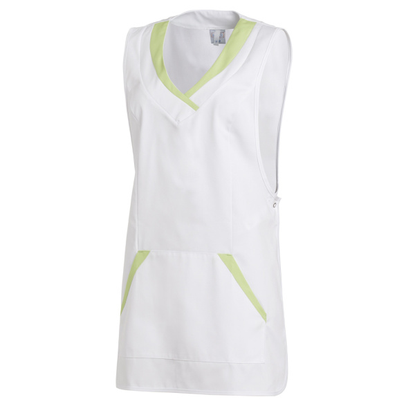 Überwurfschürze Modell 08-2526 weiss/hellgrün Gr. II