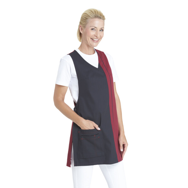 Überwurfschürze Modell 08/2541 schw./bordeaux Gr. I