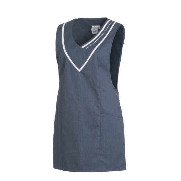 Überwurfschürze Modell 08/2682 denimblue/weiss Gr. II
