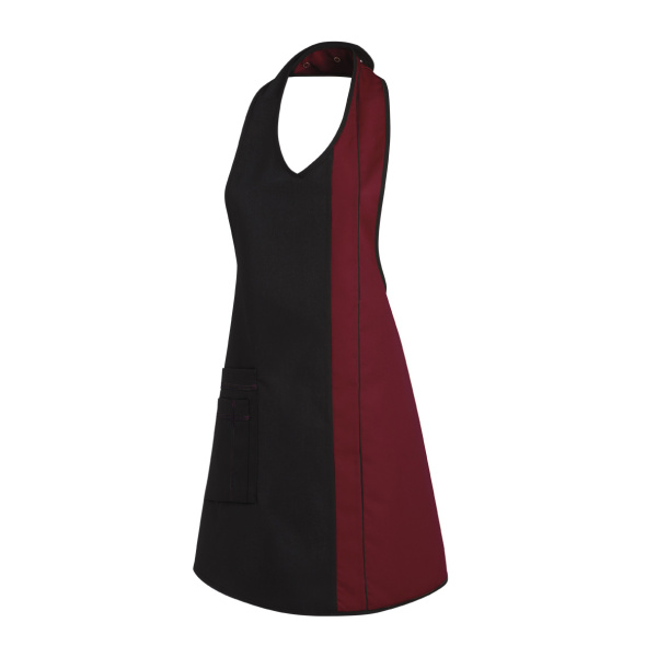 Damen-Latzschürze Modell 11/2540 schw./bordeaux