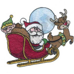 Weihnachtsmann mit Schlitten