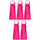 5er Set Latzschürzen 100 x 80 cm fuchsia 35% Baumwolle / 65% Polyester