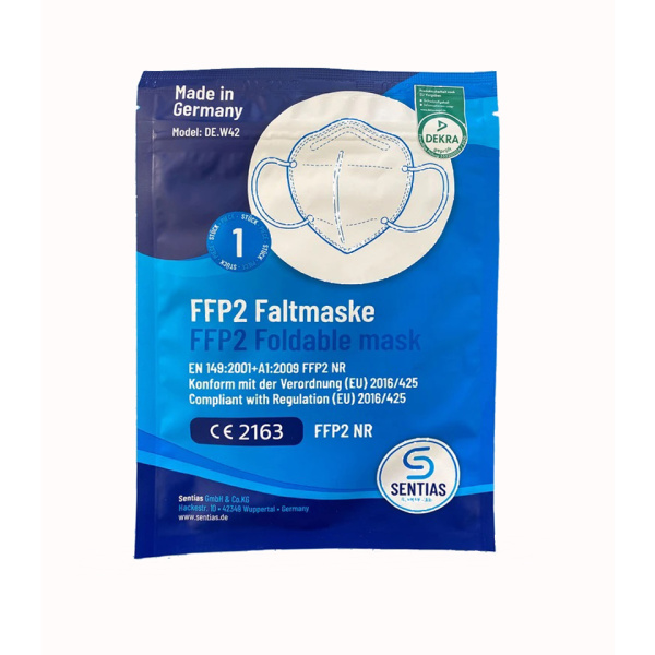 FFP2 Atemschutzmaske Sentias aus Deutschland Faltmaske einzeln