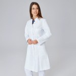 Exner Damen-Labormantel Laborkittel mit Druckknöpfen weiß XS
