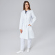 Exner Damen-Labormantel Laborkittel mit Druckknöpfen weiß XS
