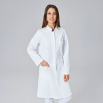 Exner Damen-Labormantel Laborkittel mit Druckknöpfen weiß S
