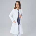 Exner Damen-Labormantel Laborkittel mit Druckknöpfen weiß S