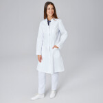 Exner Damen-Labormantel Laborkittel mit Druckknöpfen weiß M