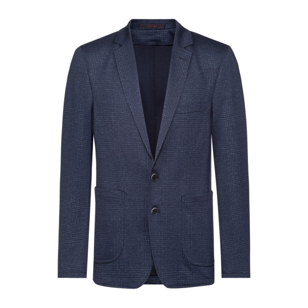 Herren-Jerseysakko RF Modell 1139 glencheck blau Gr. 48