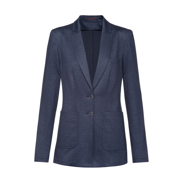 Damen-Jerseylangblazer RF Modell 1449 glencheck blau Gr. 34