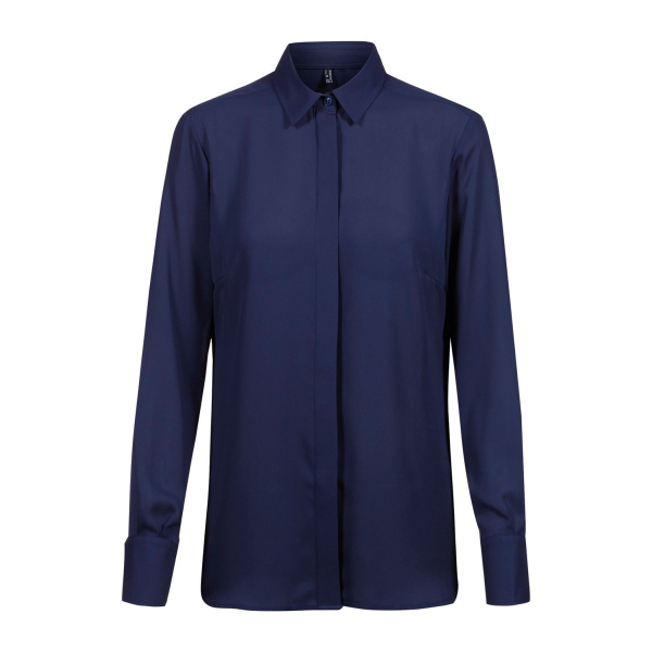 Chiffon-Bluse 1/1 RF Modell 6580 marine Gr. 42