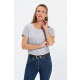Chiffon-Bluse 1/4 RF Modell 6577 silbergrau Gr. 44