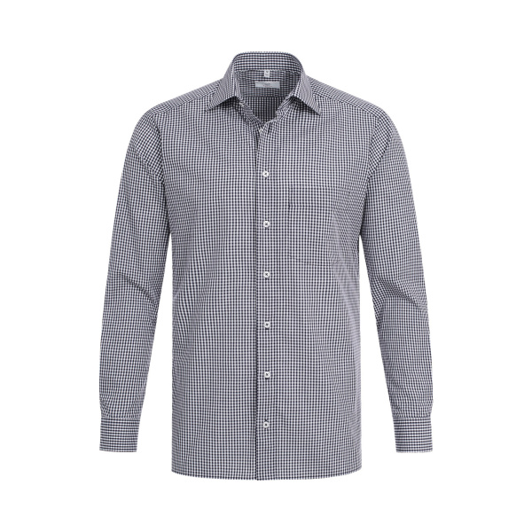 Greiff Herren-Hemd Modell 6667 vichy karo schwarz Gr. 47/48