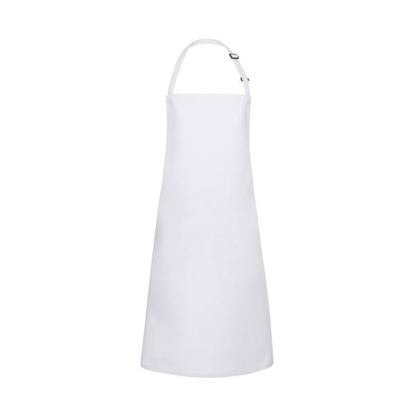 Wasserabweisende Latzschürze Basic mit Schnalle Modell BLS7 72 x 86 cm weiß