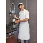 Wasserabweisende Latzschürze Basic mit Schnalle Modell BLS7 72 x 86 cm weiß