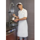 Wasserabweisende Latzschürze Basic mit Schnalle Modell BLS7 72 x 86 cm weiß
