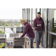 Herren Workwear Fleecejacke Warm-Up Modell JM37 aubergine Gr. 4XL