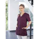 Kurzarm Damenkasack Essential Modell KS63 aubergine Gr. 56