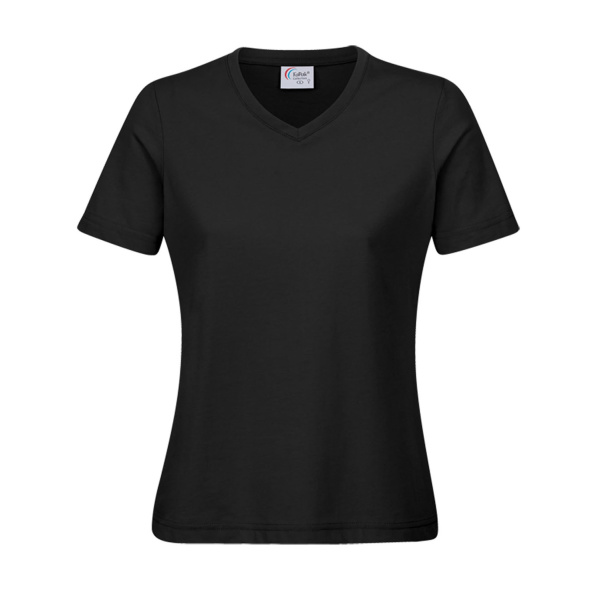 Damen Workwear T-Shirt V-Neck schwarz 5XL