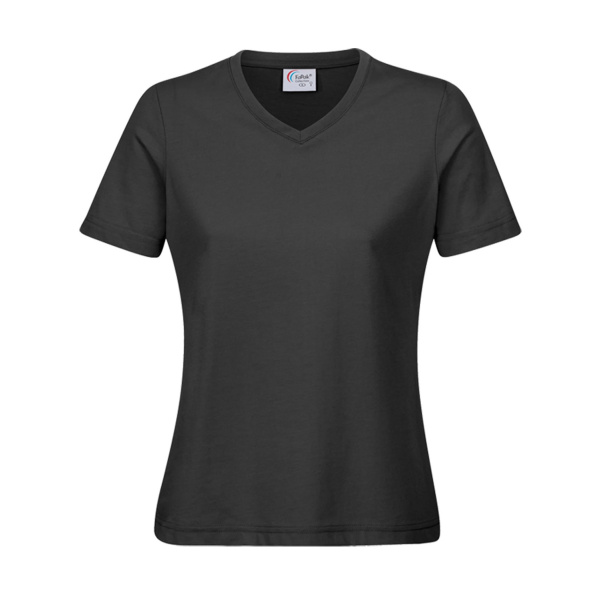 Damen Workwear T-Shirt V-Neck anthrazit 5XL