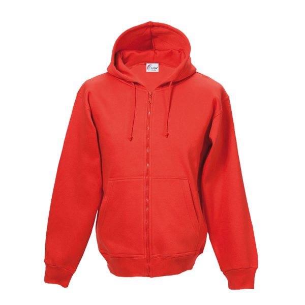 Kapuzen-Sweat-Jacke / Hooded-Sweat-Jacket rot M