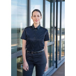 Kurzarm Damenbluse Stretch in Modern-Fit BF15 schwarz XL