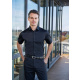 Kurzarm Herrenhemd Stretch in Slim-Fit BM14 schwarz 3XL