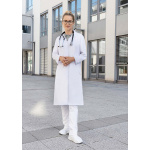 Damen Arzt- und Labormantel mit Stehkragen und verdeckter Knopfleiste MF4 weiß 44