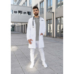 Herren Arzt- und Labormantel mit Stehkragen und verdeckter Knopfleiste MM6 weiß 62