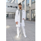 Herren Arzt- und Labormantel mit Stehkragen und verdeckter Knopfleiste MM6 weiß 62