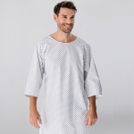 Patientenhemd Modell 782 weiß/blau