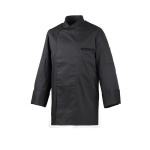 Kochjacke Modell 216 langarm mit Druckknöpfen schwarz Gr. L