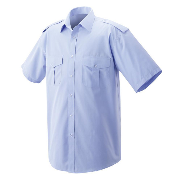 Pilotenhemd light blue kurzarm Gr.45/46
