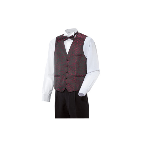 Herren-Weste Kellnerweste Floral bordeaux 44