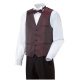 Herren-Weste Kellnerweste Floral bordeaux 44