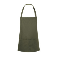 Kurze Latzschürze Basic mit Schnalle und Tasche Modell BLS6 75 x 60 cm